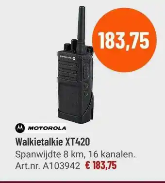 Manutan Motorola Walkietalkie XT420 aanbieding