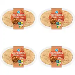 Albert Heijn AH Pulled chicken teriyaki salade 4-pack aanbieding