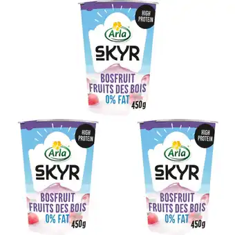 Albert Heijn Arla Skyr bosfruit yoghurt 0% fat 3-pack aanbieding