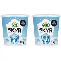 Albert Heijn Arla Skyr naturel yoghurt 0% fat XL 2-pack aanbieding