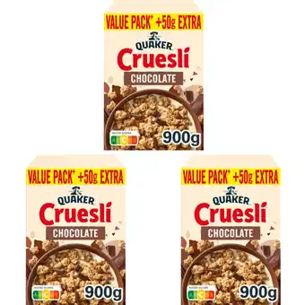 Albert Heijn Quaker Cruesli chocolate value pack 3-pack aanbieding