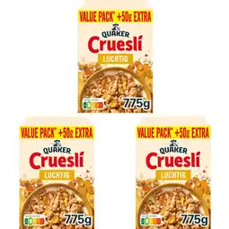 Albert Heijn Quaker Cruesli luchtig value pack 3-pack aanbieding