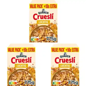 Albert Heijn Quaker Cruesli luchtig value pack 3-pack aanbieding