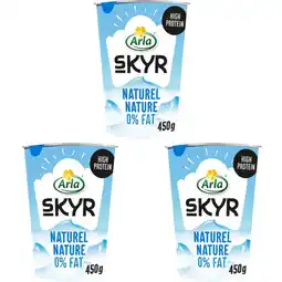 Albert Heijn Arla Skyr naturel yoghurt 0% fat 3-pack aanbieding