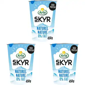 Albert Heijn Arla Skyr naturel yoghurt 0% fat 3-pack aanbieding