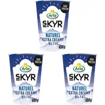 Albert Heijn Arla Skyr naturel extra creamy 5% fat 3-pack aanbieding