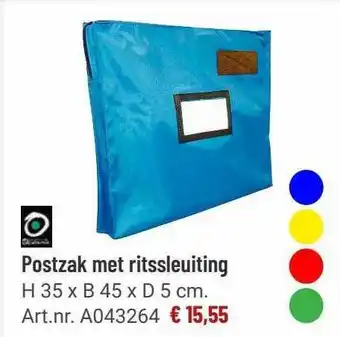 Manutan Postzak met ritssleuiting 35x45x5 cm aanbieding