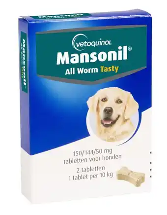 Welkoop Mansonil All Worm Tasty Hond - Ontworming - 2 stuks aanbieding