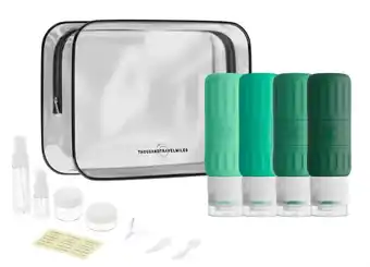 ANWB Thousandtravelmiles Toilettas met reisflesjes 12-delig Groen aanbieding
