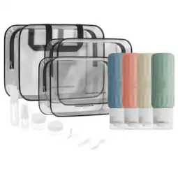 ANWB Thousandtravelmiles Reisflesjes en Toilettassen set 14-delig Multicolour aanbieding