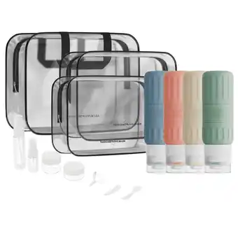 ANWB Thousandtravelmiles Reisflesjes en Toilettassen set 14-delig Multicolour aanbieding