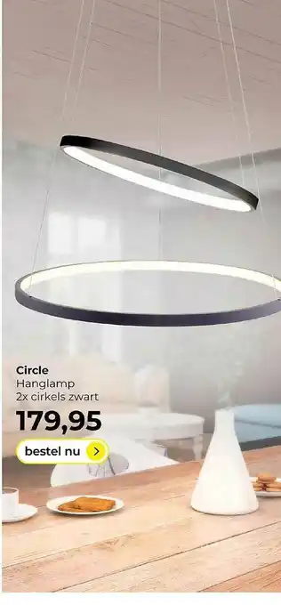 Lampidee Circle hanglamp 2x cirkels zwart aanbieding