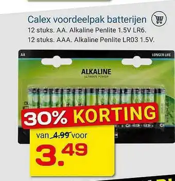 Kluswijs Calex voordeelpak batterijen aanbieding