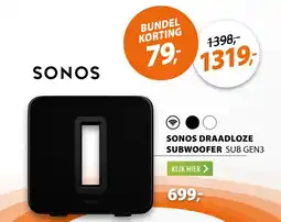 Expert Sonos draadloze subwoofer sub gen3 aanbieding