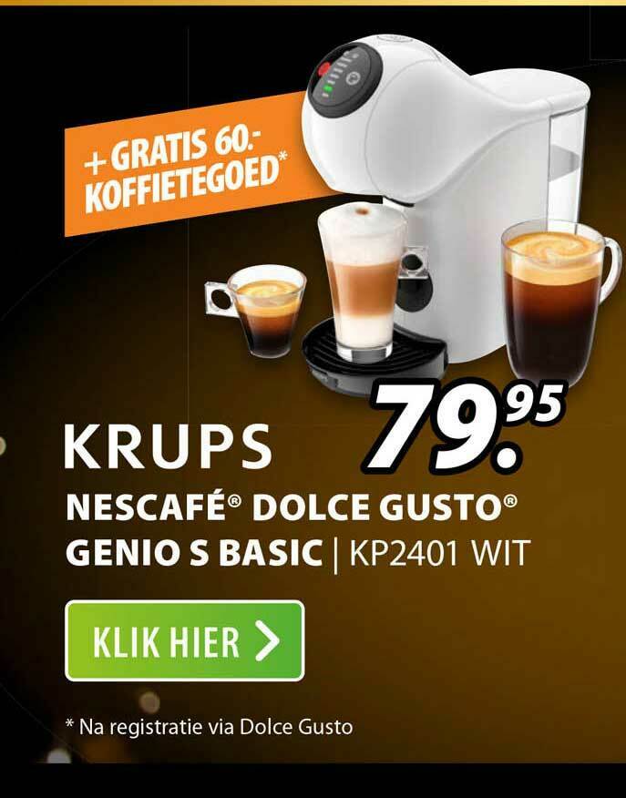 Krups Nescafé®Dolce Gusto® Genio S Basic KP2401 Wit aanbieding bij Expert