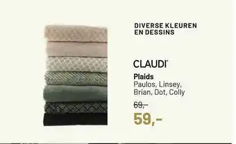 Piet Klerkx Claudi Plaids Paulos, Linsey, Brian, Dot, Colly aanbieding