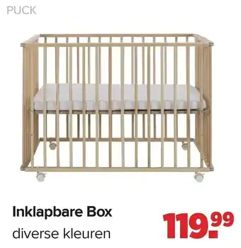 Baby-Dump Puck inklapbare box aanbieding