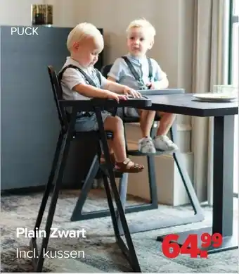 Baby-Dump Puck plain zwart aanbieding