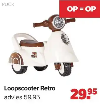 Baby-Dump Puck loopscooter retro aanbieding