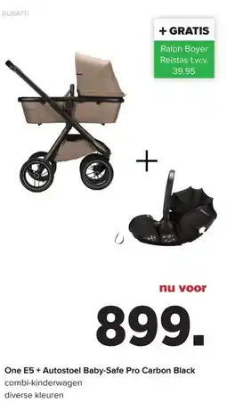 Baby-Dump One E5 + Autostoel Baby-Safe Pro Carbon Black aanbieding