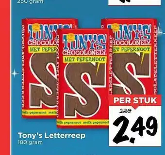 Vomar Voordeelmarkt Tony's Letterreep aanbieding