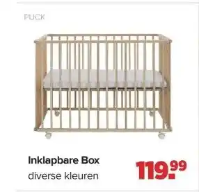 Baby-Dump Inklapbare Box aanbieding