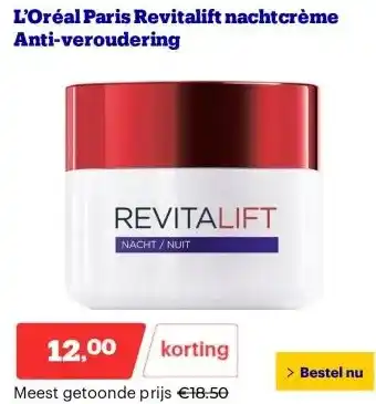 Bol.com L’Oréal Paris Revitalift nachtcrème Anti-veroudering aanbieding