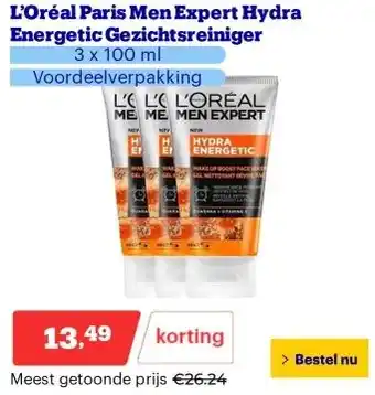 Bol.com L’Oréal Paris Men Expert Hydra Energetic Gezichtsreiniger aanbieding