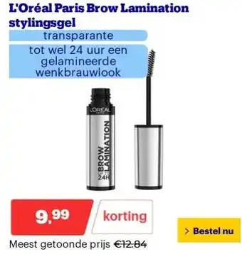 Bol.com L'Oréal Paris Brow Lamination stylingsgel aanbieding