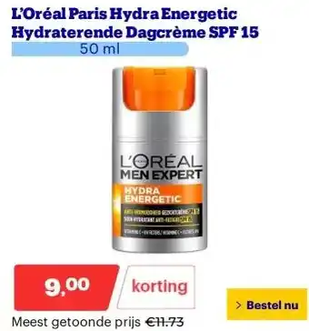 Bol.com L’Oréal Paris Hydra Energetic Hydraterende Dagcrème SPF 15 aanbieding