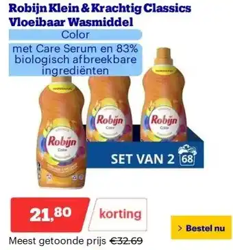 Bol.com Robijn Klein & Krachtig Classics Vloeibaar Wasmiddel aanbieding