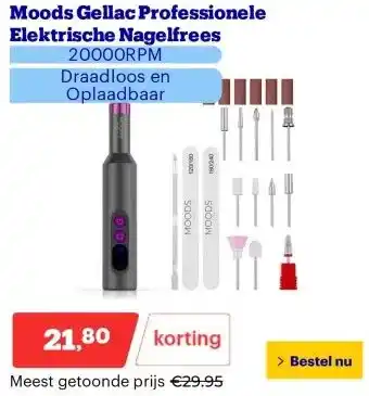 Bol.com Moods Gellac Professionele Elektrische Nagelfrees aanbieding