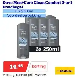 Bol.com Dove Men+Care Clean Comfort 3-in-1 Douchegel aanbieding