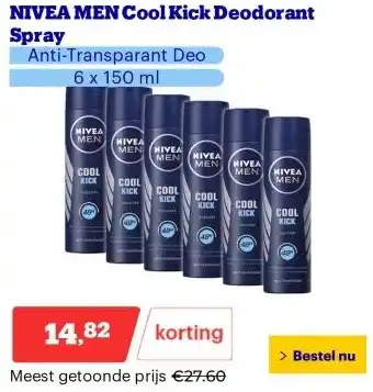 Bol.com NIVEA MEN Cool Kick Deodorant Spray aanbieding