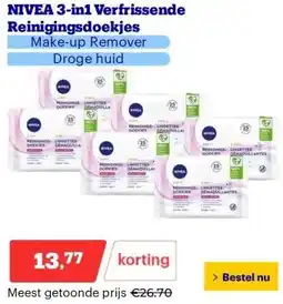 Bol.com NIVEA 3-in1 Verfrissende Reinigingsdoekjes aanbieding