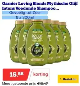 Bol.com Garnier Loving Blends Mythische Olijf Intens Voedende Shampoo Voordeelverpakking aanbieding