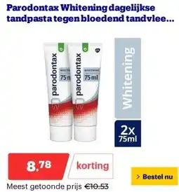 Bol.com Parodontax Whitening dagelijkse tandpasta tegen bloedend tandvlees 2x75 ml aanbieding