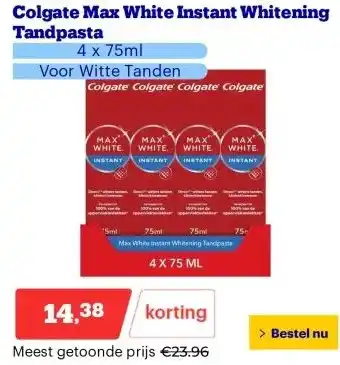 Bol.com Colgate Max White Instant Whitening Tandpasta aanbieding