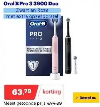 Bol.com Oral B Pro 3 3900 Duo aanbieding