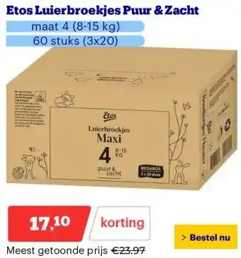 Bol.com Etos Luierbroekjes Puur & Zacht aanbieding