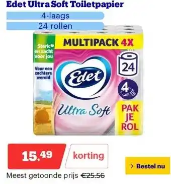 Bol.com Edet Ultra Soft Toiletpapier aanbieding