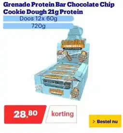 Bol.com Grenade Protein Bar Chocolate Chip Cookie Dough 21g Protein aanbieding