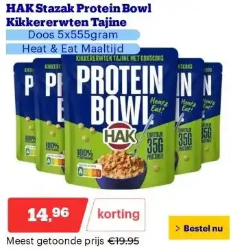 Bol.com HAK Stazak Protein Bowl Kikkererwten Tajine aanbieding