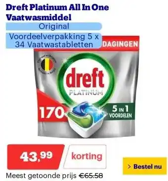 Bol.com Dreft Platinum All In One Vaatwasmiddel aanbieding