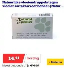 Bol.com Natuurlijke vlooiendruppels tegen vlooien en teken voor honden | Natural Answer (1-8 kg) aanbieding