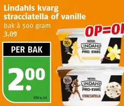 Poiesz Lindahls kvarg stracciatella of vanille aanbieding