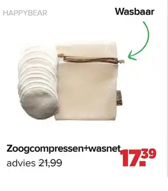 Baby-Dump Zoogcompressen+wasnet aanbieding