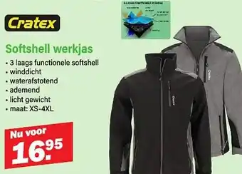 Van Cranenbroek Cratex Softshell werkjas aanbieding