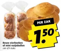 Boni Reuze eierkoeken of mini roziinbollen aanbieding