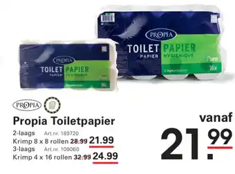 Sligro Propia toiletpapier aanbieding